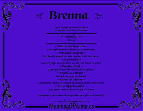 brennas|meaning of name brenna.